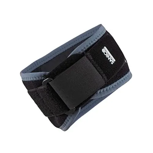 Produktbild: SANICO Unterarm-Bandage - Elastische Ellenbogen-Bandage mit Kompression - Orthopädische Neopren-Bandage für Stabilität, Entlastung, Blutzirkulation - Beidseitig, atmungsaktiv - 31 x 0,3 x 8 cm