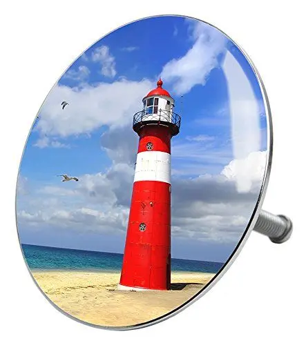 Produktbild: Sanilo Badewannenstöpsel Leuchtturm, Stöpsel für die Badewannen deckt den kompletten Abflussbereich ab, universal mit Motiv