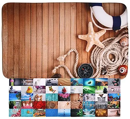 Produktbild: Sanilo Badteppich, viele schöne Badematten zur Auswahl, Badvorleger sehr weich und rutschfest, waschbar und schnelltrocknend (70 x 110 cm, Maritime)