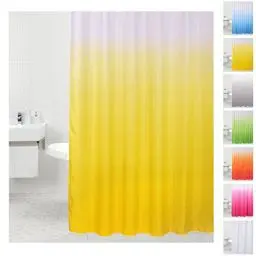 Produktbild: Sanilo Duschvorhang, viele einfarbige Duschvorhänge zur Auswahl, hochwertige Qualität, inkl. 12 Ringe, wasserdicht, Anti-Schimmel-Effekt (180 x 200 cm, Gelb)