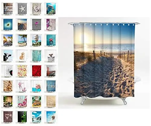 Produktbild: Sanilo Duschvorhang, viele schöne Duschvorhänge zur Auswahl, hochwertige Qualität, inkl. 12 Ringe, wasserdicht, Anti-Schimmel-Effekt (Düne)