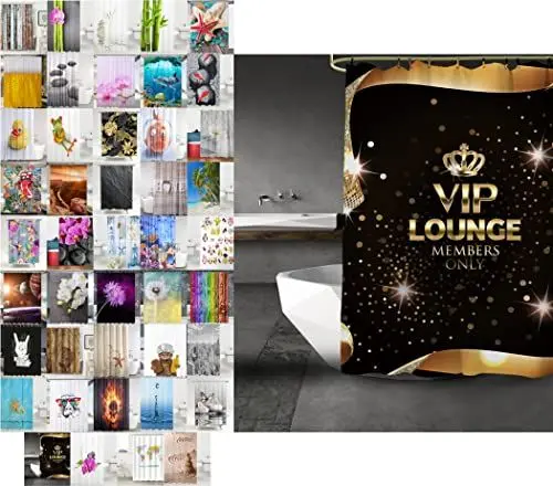 Produktbild: Sanilo Duschvorhang, viele schöne Duschvorhänge zur Auswahl, hochwertige Qualität, inkl. 12 Ringe, wasserdicht, Anti-Schimmel-Effekt (VIP Lounge, 180 x 200 cm)