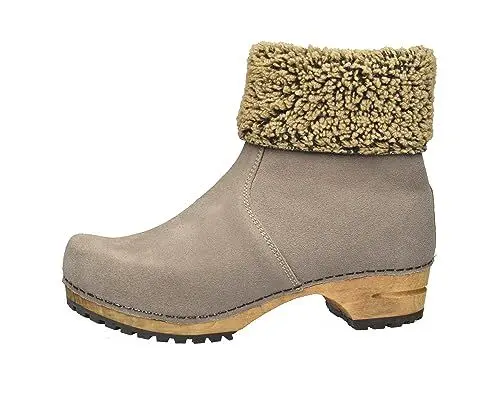 Produktbild: Sanita Solta Boot | Original handgemacht | Leder-Holzboot für Damen | Nachhaltige Materialen | Grau | 38 EU