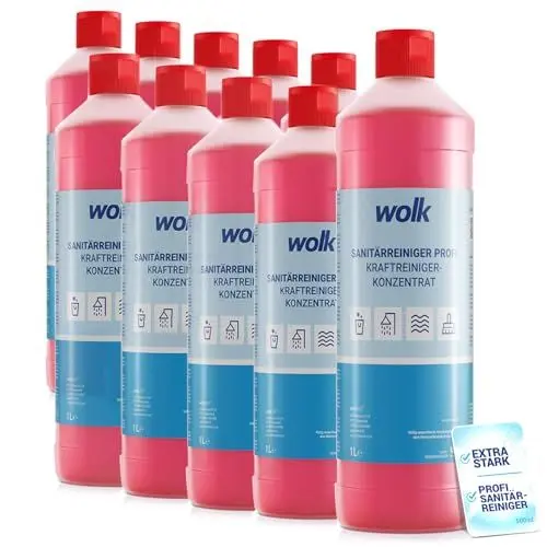 Produktbild: Sanitärreiniger Profi – Extra starker Badreiniger 10L | Entfernt Kalk, Urinstein, Rost, Seifenrückstände & Fett | Badezimmer Reiniger für Toilette, Dusche, Fliesen & Waschbecken