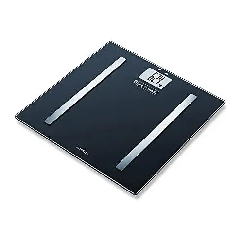 Produktbild: Sanitas SBF 72 Bluetooth Diagnosewaage, Ermittlung von Körpergewicht, -fett, -wasser, Muskelanteil, Knochenmasse, Kalorienanzeige, BMI, App zur Langzeitbetrachtung