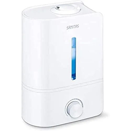 Produktbild: Sanitas SLB 40 Luftbefeuchter mit Ultraschall-Verneblung zur Raumluftbefeuchtung, mit Aromafunktion, für Räume bis 30m², leise