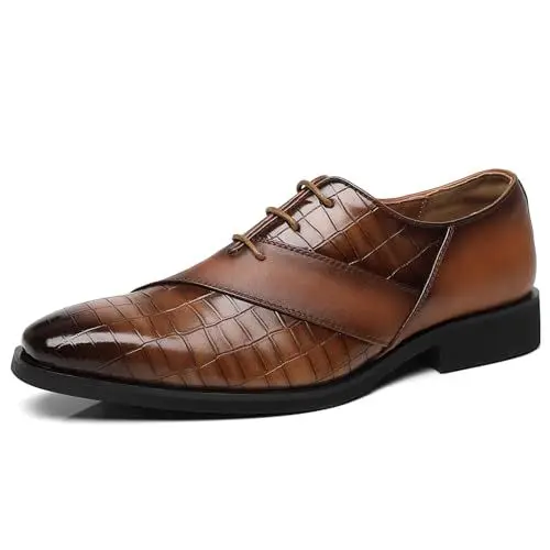 Produktbild: SANNAX Herren Anzugschuhe Business Schnürhalbschuhe Oxfords Klassischer Lederschuhe Formale Hochzeit Schuhe