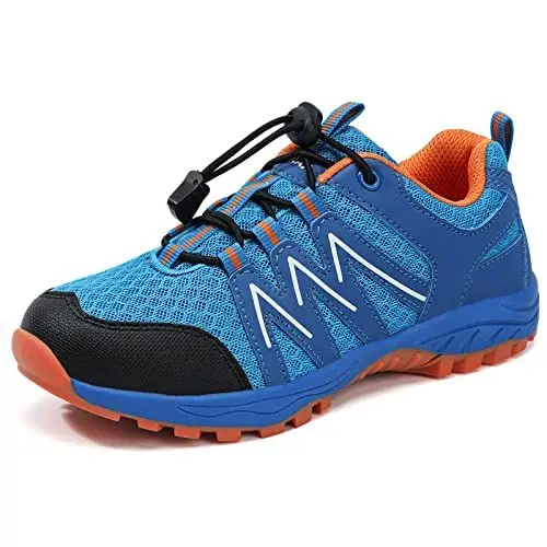 Produktbild: SANNAX Kinder Sneakers Low Top Jungen Wanderschuhe Mädchen Sportschuhe Trekkingschuhe Atmungsaktiv Laufschuhe Komfortabel Halbschuhe für Unisex (Blau 18,37 EU)