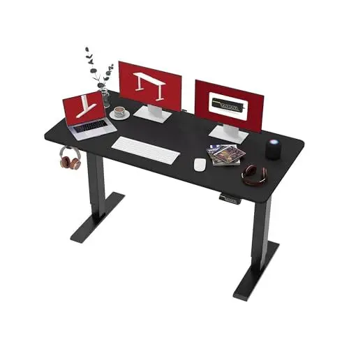 Produktbild: SANODESK Höhenverstellbarer Schreibtisch 120 x 60 cm Schreibtisch Höhenverstellbar Elektrisch Ergonomischer Steh-Sitz Tisch Computertisch für Heimbüro Homeoffice(schwarz)