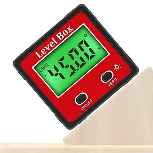 Produktbild: SANON Digitaler LCD Winkelmesser Neigungsmesser, Mini Winkelsucher Inklinometer mit Magnetfuß, Wasserdicht Digitaler Winkelmesser 0-360° Winkelmessgerät