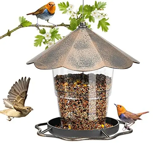 Produktbild: SANOTO Vogelfutterhaus-Futterhaus Vögel Hängend,Faltbarer Vogelfutterspender Vogelhaus, Wetterfest,Vogelbeobachter Gartendekoration,Geignet für Balkon,Garten