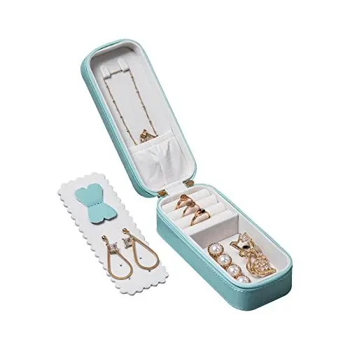 Produktbild: SANQIANWAN PU-Leder Klein Schmuckkästchen Schmuckkästchen Damen Schmuckkoffer Reise Schmuckaufbewahrung Schmuckbox Damen Schmuckschatulle für Ringe,Ohrringe,Halskette,Armbanduhr