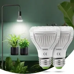 Produktbild: SANSI 10W LED Pflanzenlampe Vollspektrum für Zimmerpflanzen, 150W Äquivalent LED Grow Light E27, 4000K Grow Lampe für Sämling, Garten, Blumen, Gewächshaus, Hydrokultur, Gartenbau (2 Stücke)