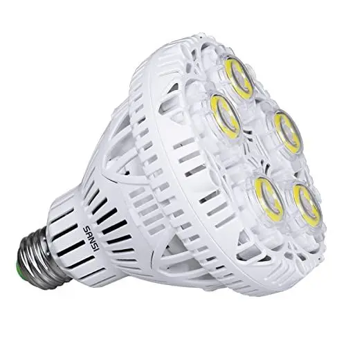 Produktbild: SANSI 30W (250W äquivalent) BR30 LED Lampe, Werkstattlampe 4000 Lumen, 5000K Weiß, CRI 80, E27 Glühbirnen für Garage Keller Lager Fabrik Kirche Scheune Sporthalle, nicht dimmbar