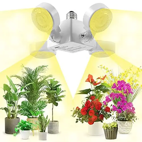 Produktbild: SANSI 30W Pflanzenlampe LED Vollspektrum, E27 Weiss Faltbare Grow light Glühbirne,High PPFD Pflanzenlicht für Zimmerpflanzen, Hydrokultur, Sukkulenten, Setzlinge, Gemüse, Blumen Gartenarbeit