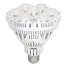 Produktbild: SANSI 36W LED Pflanzenlampe Vollspektrum E27 für Zimmerpflanzen Grow Light mit High PPFD Wachstumslampen für Gewächshaus Garten, Blumen, Gemüse, Hydroponik, Größe Ø11.5 * 13.3cm, Kaltes Weiß