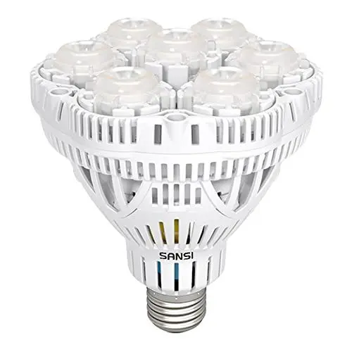 Produktbild: SANSI 36W LED Pflanzenlampe Vollspektrum E27 für Zimmerpflanzen Grow Light mit High PPFD Wachstumslampen für Gewächshaus Garten, Blumen, Gemüse, Hydroponik, Größe Ø11.5 * 13.3cm, Kaltes Weiß