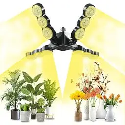 Produktbild: SANSI 60W Pflanzenlampe LED Vollspektrum, E27 Faltbare Grow light Glühbirne,High PPFD Pflanzenlicht für Zimmerpflanzen, Hydrokultur, Sukkulenten, Setzlinge, Gemüse, Blumen Gartenarbeit