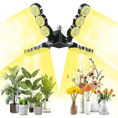 Produktbild: SANSI 60W Pflanzenlampe LED Vollspektrum, E27 Faltbare Grow light Glühbirne,High PPFD Pflanzenlicht für Zimmerpflanzen, Hydrokultur, Sukkulenten, Setzlinge, Gemüse, Blumen Gartenarbeit