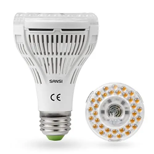 Produktbild: SANSI Pflanzenlampe LED 15W Pflanzenlicht Vollspektrum E27 Weiß 4000K für Zimmerpflanzen Grow Light Wachstumslampe für Garten, Blumen, Gemüse, Obst