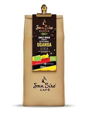 Produktbild: SanSiro BIO Single Origin Kaffeebohnen | 1 Kg UGANDA Bohnenkaffee | Länderkaffee | Ganze Bohnen | Für Kaffeevollautomat | Nachhaltig und Umweltfreundlich