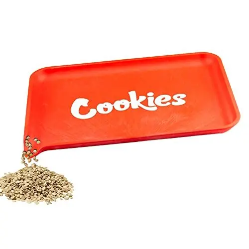 Produktbild: Santa Cruz Shredder x Cookies Hanftablett mit Ausguss für einfaches Befüllen, glatte, abgerundete Kanten, groß (rot)