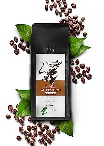 Produktbild: SANTANA AUTÈNTICO Ganze Kaffeebohnen, Premium Kaffee Crema, Fairtrade, 100% Arabica, Dominikanischen Republik, Weich und aromatisch, 1 kg