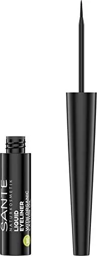 Produktbild: Sante Naturkosmetik Liquid Eyeliner 01 black, Flüssiger Eyeliner in schwarz, Feine spezielle Filzspitze, Natural Make-up, Vegan 3, 5ml