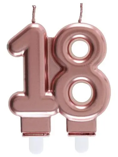 Produktbild: Santex Hochzeitskerze 18 Jahre, Rosegold