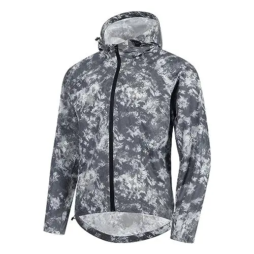Produktbild: Santic Fahrradjacke Herren Regenjacke Wasserdicht Softshelljacke Wasserdichter Windjacke Windbreaker mit Reflektor Ultraleichte Radjacke Trekking Grau XXL