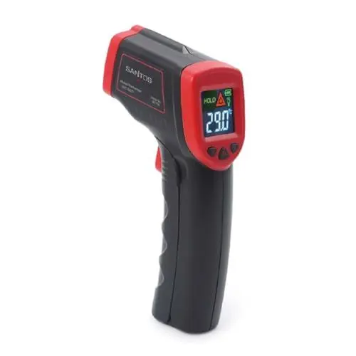 Produktbild: SANTOS Infrarot Thermometer - Präzise Temperaturüberwachung - Infrarot-Technik - -50 °C bis +550 °C - LED-Anzeige - BBQ-, Grill-, Ofen-, & Pizzaofen-Thermometer, für jeden Grill-Fan - BBQ-Geschenk