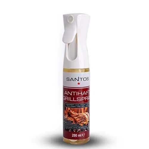 Produktbild: SANTOS Multi-Funktionales BBQ Grillspray 280 ml - Rostschutz, Pflege, Antihaft-Beschichtung - 100% natürliche Inhaltsstoffe, geschmacksneutral