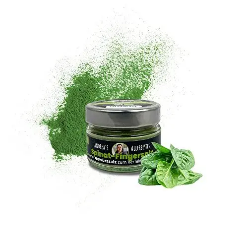 Produktbild: SANUUS Bio Gourmet Gewürz Salze Spinat 120g - Gewürze & Salz zum Kochen, Grillen oder als Geschenke zur Hauseinweihung - Besonderes Gourmet Kräuter Gewürzsalz aus dem Allgäu