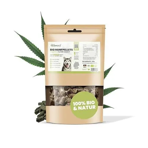 Produktbild: SANUUS Vegane Hundeleckerli Bio Hundesnacks aus Hanfpellets 500g - 100% natürliches Hundeleckerli getreidefrei für Hunde als Trainingsleckerli oder Hundesnack vegetarisch - Made im Allgäu