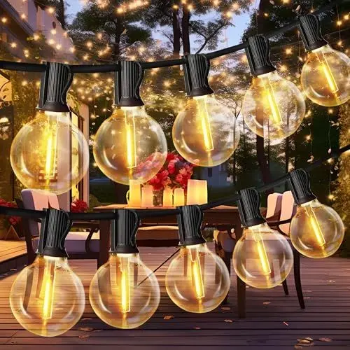 Produktbild: Sanweyter LED Lichterkette Außen Outdoor 15M, 25+2 G40 Lichterkette Glühbirnen Außen Glühbirnen Garten Beleuchtung Balkon Lichterketten Outdoor IP44 Wasserdicht für Garten, Terrasse, Hochzeiten