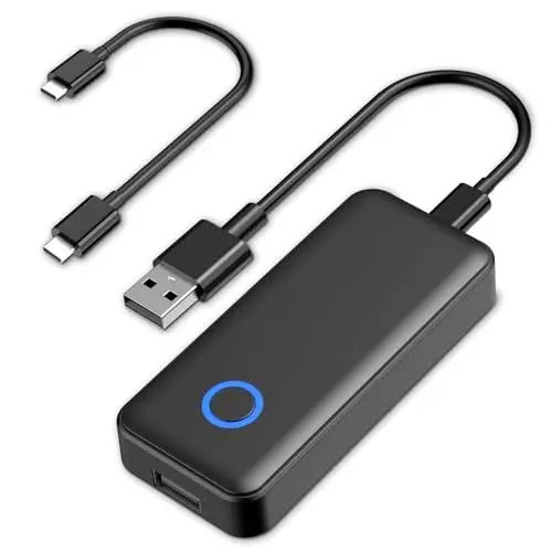 Produktbild: sanyee Wireless CarPlay und Android Auto 2 in 1 Adapter, Geeignet für Autos mit eingebauten in Apple CarPlay und Android Auto, kompatibel mit Volkswagen/Mercedes Benz/Audi/Opel/Skoda, etc.