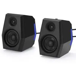 Produktbild: Sanyun SW209 36W 2.0 Computer Gaming PC Multimedia Lautsprecher, Mehrfacher EQ-Sound-Modus, Bluetooth 5.0 USB 3.5mm Aux Eingänge, RGB-Leuchten, für Laptop Desktop Monitor (Paar, Schwarz)