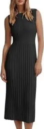 Produktbild: Saodimallsu Damen Sommerkleid Ärmellos Midikleid Strand Tank Kleid Sexy Partykleid Figurbetontes Kleid Einfarbig Strickkleid Casual Freizeitkleid Schwarz L