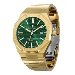 Produktbild: SAPPHERO Uhren Herren 30M wasserdichte Armbanduhr Herren Edelstahl/Lederarmband Armband Chronograph Anti-Kratzer-Uhr Herrenuhr Silber Analoge Quarzuhr Business Casual Watch mit Date