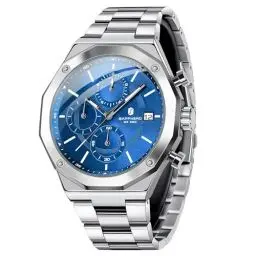 Produktbild: SAPPHERO Uhren Herren Chronograph Quarz Armbanduhr Herren 50M Wasserdichtigkeit Herrenuhr Silber Edelstahl Mit Datum Elegantes Geschenk für Männer