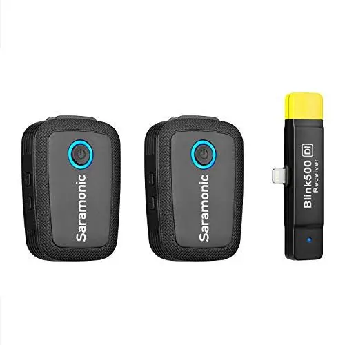 Produktbild: Saramonic Blink500 B4 Kabelloses Lavalier-Mikrofonsystem mit Zwei eingebauten Mikrofon-Sendern und zweikanaligem, MFi-zertifiziertem Lightning Connector-Empfänger für das iPhone iPad