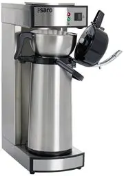 Produktbild: Saro Thermo Kaffeemaschine mit Korbfilter und Thermoskanne Industriekaffeemaschine mit Pumpkanne (2,2 Liter, ca. 10 Tassen Kaffee, Brüh- & Warmhaltefunktion), silber