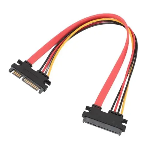 Produktbild: SATA 22-Pin-Stecker auf Buchse, Datenkabel, Strom-Kombikabel, für die Nahtlose Verwendung mit Externen Festplatten (1 Fuß)