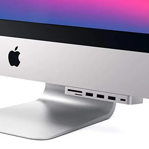 Produktbild: SATECHI USB-C Klemmen-Hub Pro mit USB-C Datenport, USB-A 3.0, Micro/SD-Kartenleser, für iMac & iMac Pro 2020/2019, Nicht kompatibel mit iMac M1 2021 (Silber)