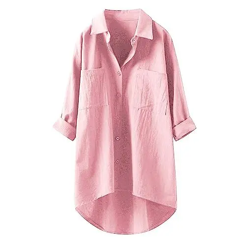 Produktbild: Satin Bluse Damen elegant blau top t-Shirt Bluse weiß Damen Pinke Bluse Damen musselin hellblaue Bluse Damen longarm Bluse beige eng Sommer blusen für Damen weiße Shirt Bluse Damen