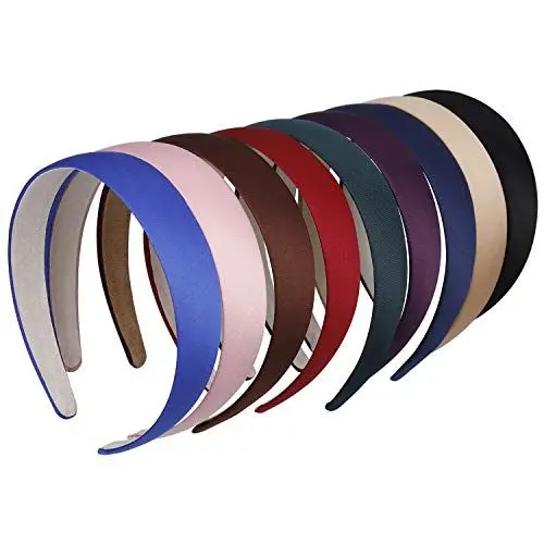 Produktbild: Satin Stirnbänder Band Haarbänder für Frauen und Mädchen 1,2 Zoll Rutschfeste Stirnband DIY Haarschmuck 9er Pack Mehrfarbig