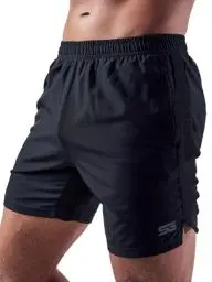Produktbild: Satire Gym - Sporthose Herren kurz mit Taschen - Sport Shorts Männer als Laufhose Gymshorts (Running, Bodybuilding, Fitness schwarz, M)