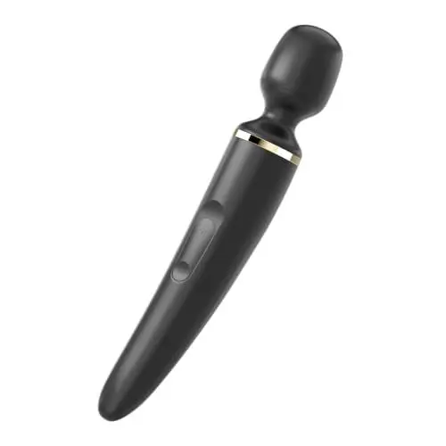 Produktbild: Satisfyer 'Wand-er Woman' Massagestab mit 50 Vibrations-Modi 34 cm | Massage-Stick Stark & Leise | Elektronische Körpermassage für Frauen & Männer | Kleines Ganzkörper Massagegerät | Farbe: schwarz