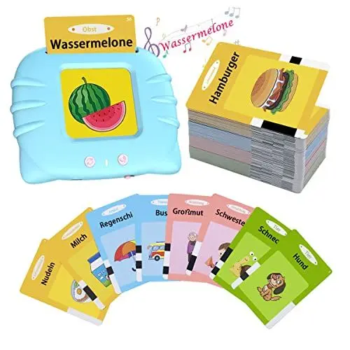 Produktbild: Sprechende Lernkarten Deutsch Kinder 112 Blätter 224 Wörter für 1-6 Jahre Alt, Vorschul Wörter Lernen Interaktives Spielzeug Geschenk für Jungen Mädchen