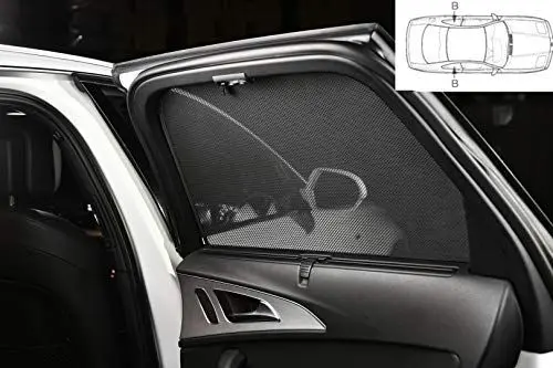 Produktbild: Satz Car Shades (Hintertüren) kompatibel mit Skoda SuperB III Kombi 2015- (2-teilig), Schwarz